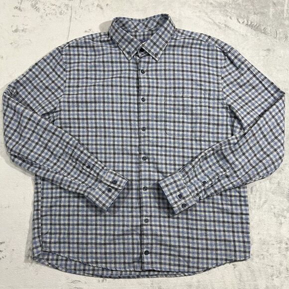 Johnnie O Hangin Out Button Down Plaid Flannel Shirt XL Buffalo Check Thick Soft - Picture 2 of 10